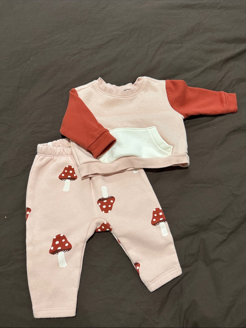 Old Navy Pink and Rust Mushroom Matching Set